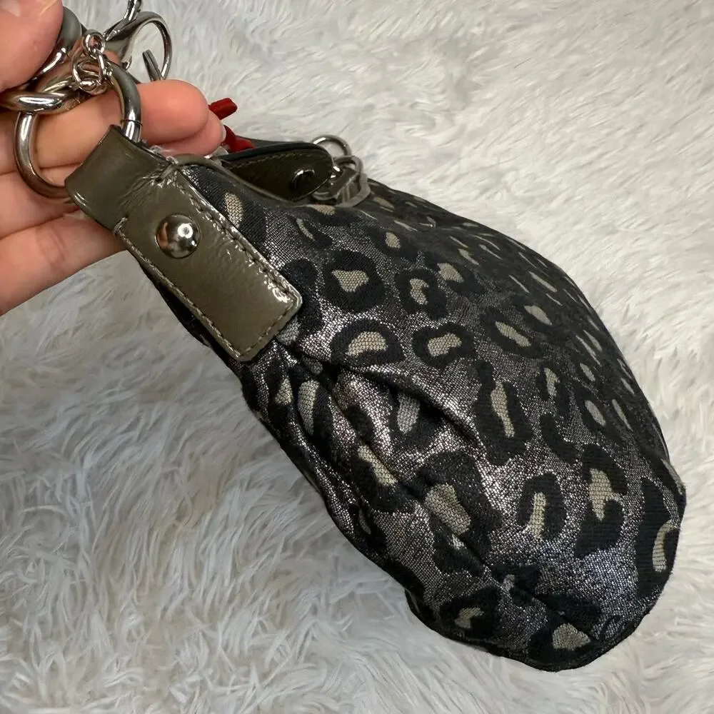 y2k COACH Leopard Silver Metallic Mini Purse shoulder bag - Picture 4 of 10